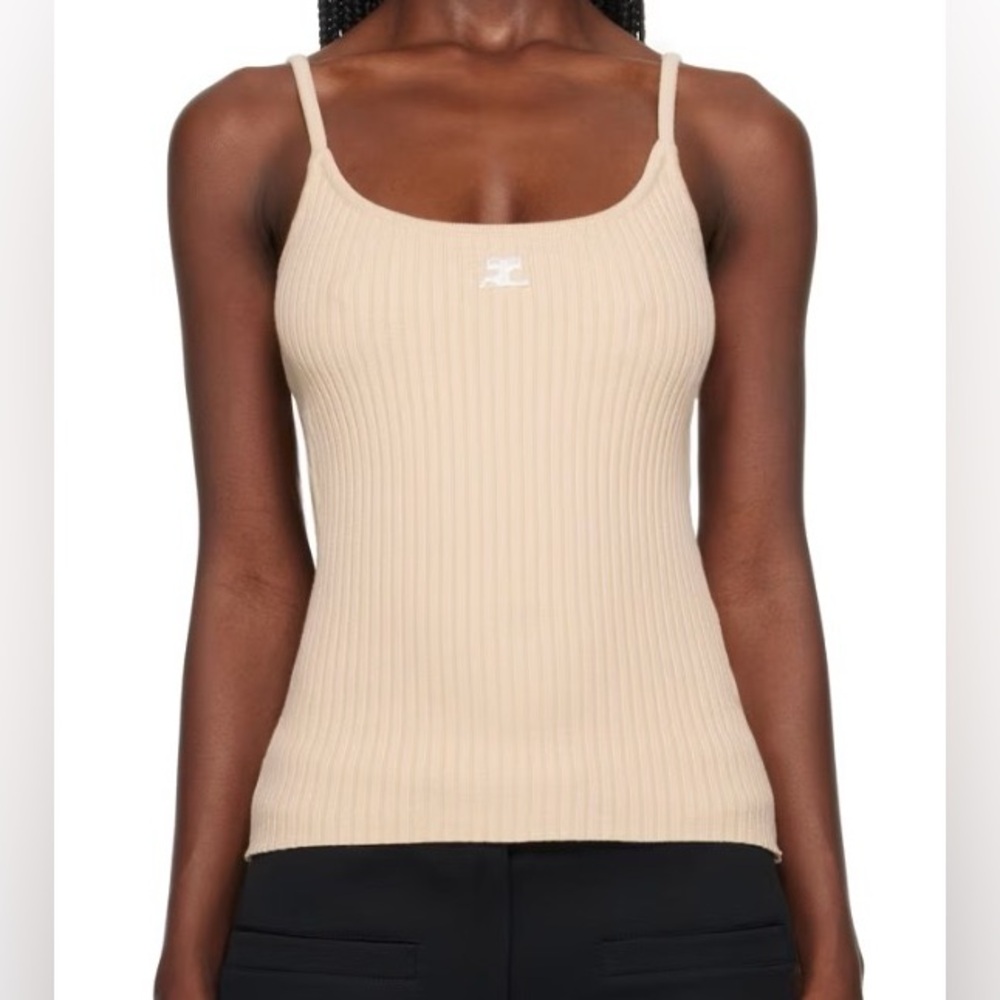 Courrèges pale pink tank top, size S